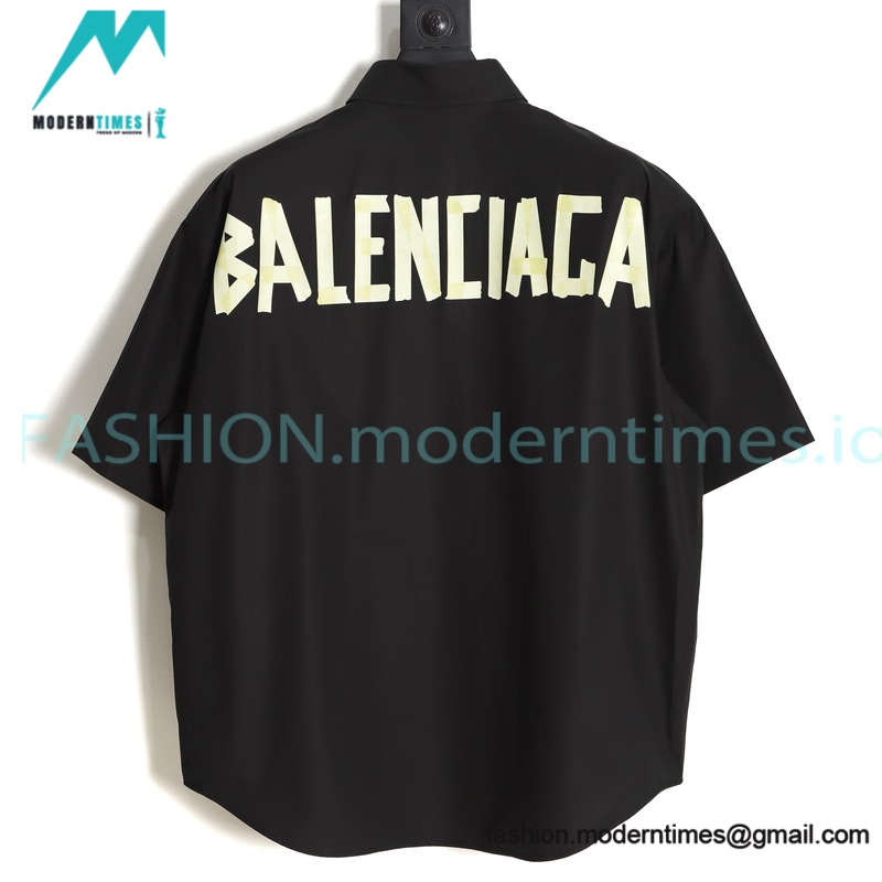 Balenciaga - 23SS Print Tape Short Sleeve Shirt